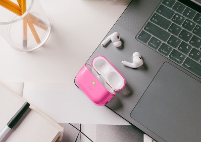 Elago для AirPods Pro 2 (all) чехол Clear case with Round strap Deep Purple